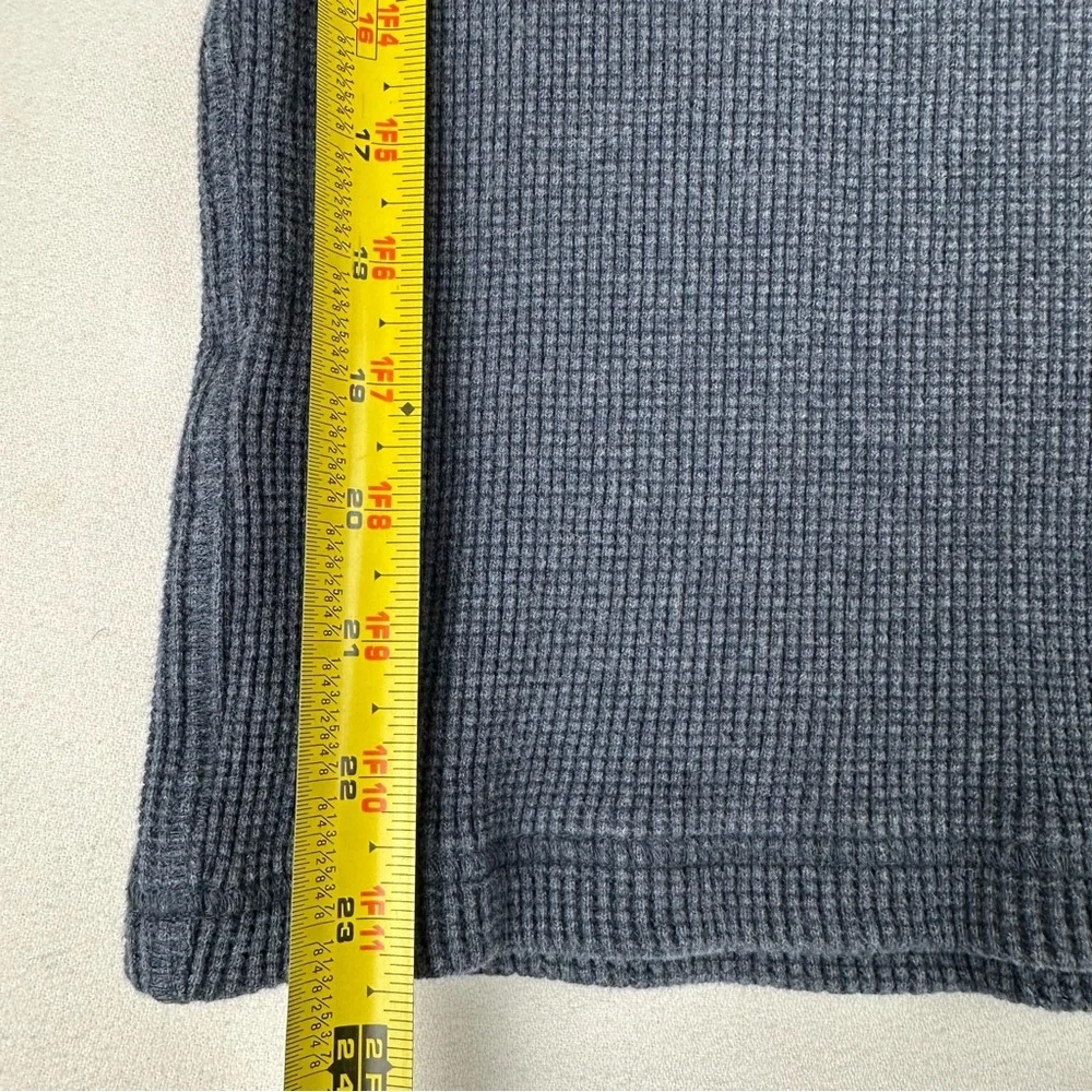 LL Bean Signature Waffle Henley Thermal Shirt Elbow Patch Gorpcore
